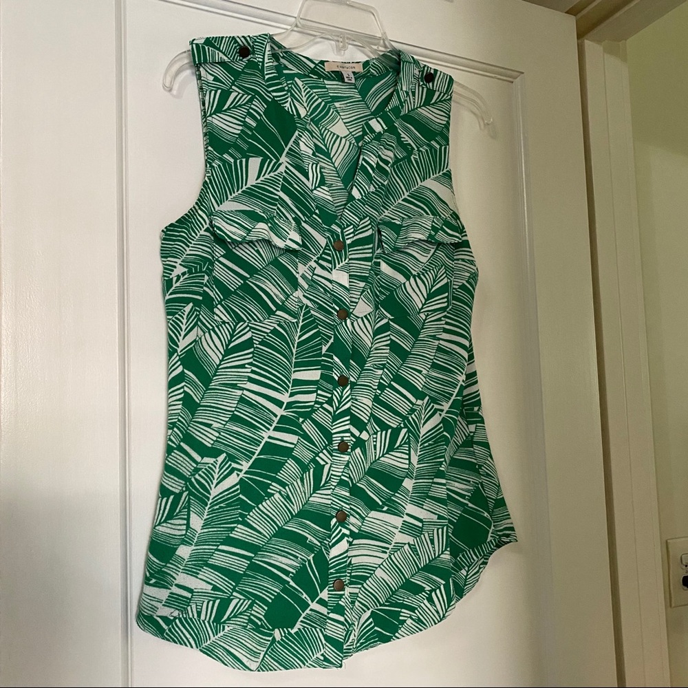 Palm print blouse, size small